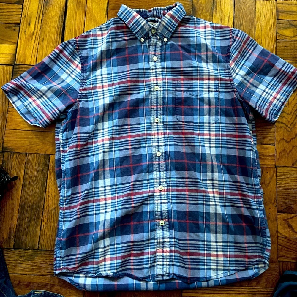 Denim & supply blue plaid button down size: M